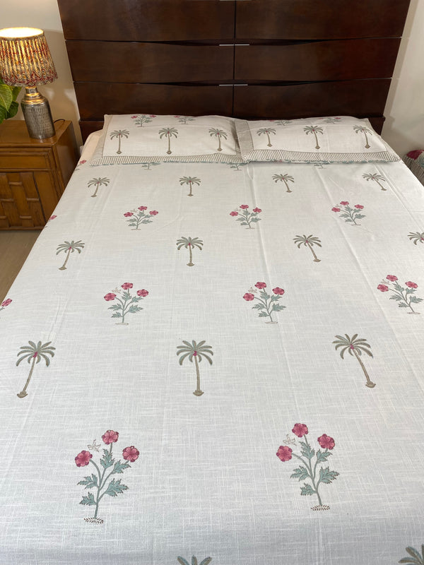 Chinaar Hand Block Print Cotton Slub Bedcover