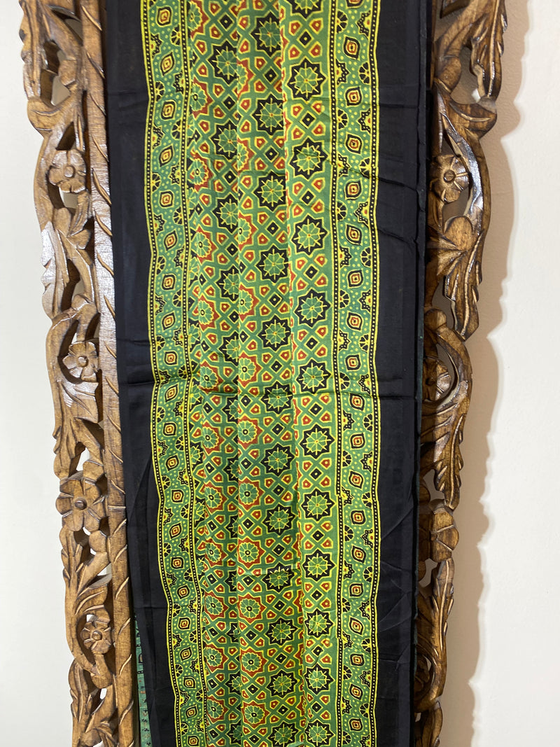 Bagh collection- Green Ajrakh Modal Silk Saree