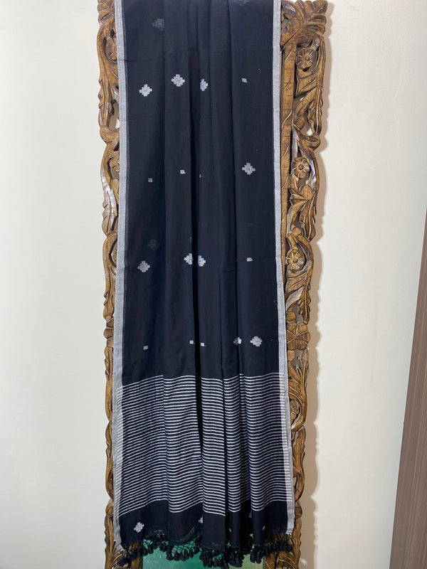 Rang collection-Black Handwoven Saree