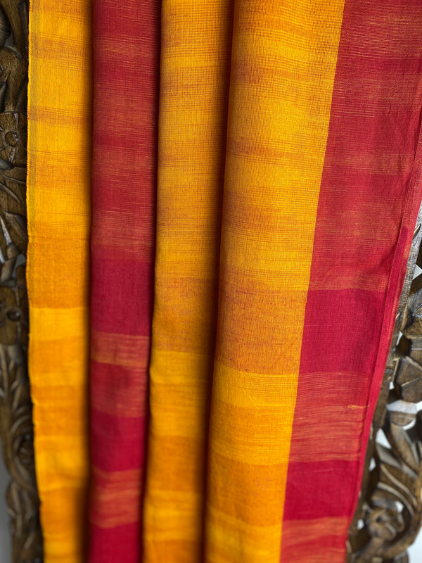 Rang collection-Orange and Red handwoven saree