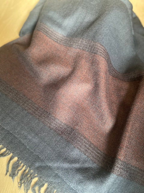 Blue pure wool stole