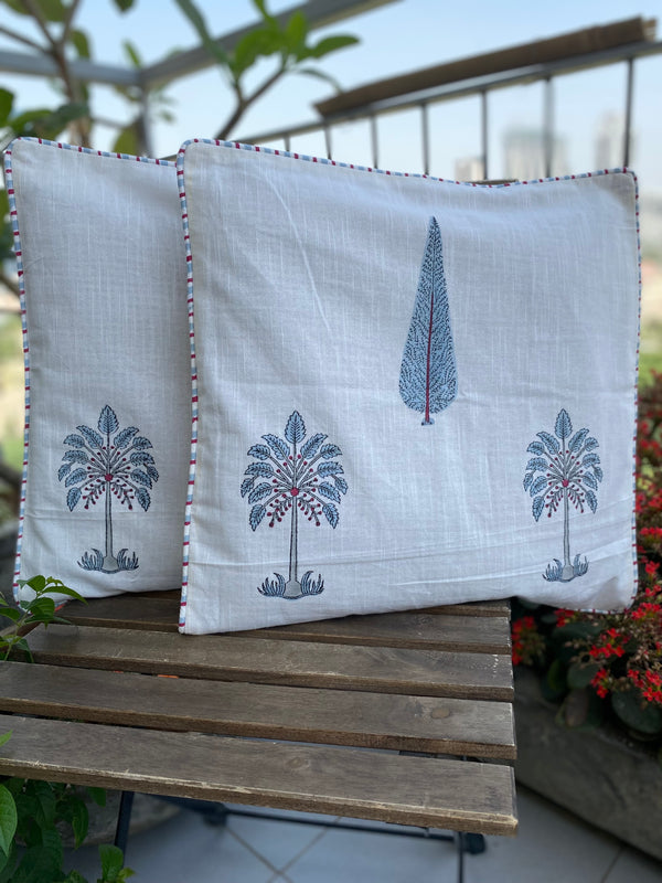 Cyprus Leaf and Palm Cushion Covers (Set of 2)