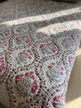 Floral Jaal Handblock Printed Bedcover