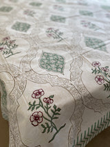 Floral Jaal Handblock Print Bedsheet (300 TC)