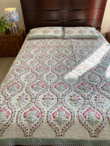 Floral Jaal Handblock Printed Bedcover