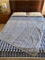 Indigo Handblock Print Reversible Dohar