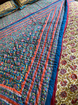 Blue Floral Reversible Quilt