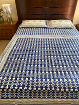 Indigo Handblock Print Reversible Dohar