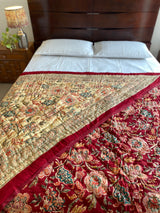 Red Floral Reversible Quilt