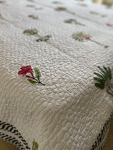 Floral Handblock Printed Bedcover