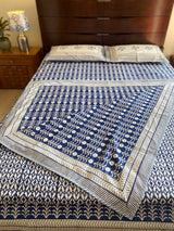 Indigo Handblock Print Reversible Dohar