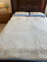 Blue Floral Reversible Quilt