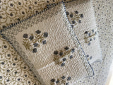 Blue Floral Jaal Handblock Printed Bedcover