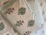 Floral Jaal Handblock Print Bedsheet (300 TC)