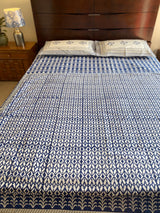 Indigo Handblock Print Reversible Dohar