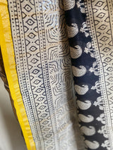 Gul-mohar collection- Black Chanderi Saree