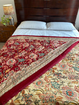Red Floral Reversible Quilt
