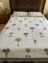 Floral Handblock Printed Bedcover