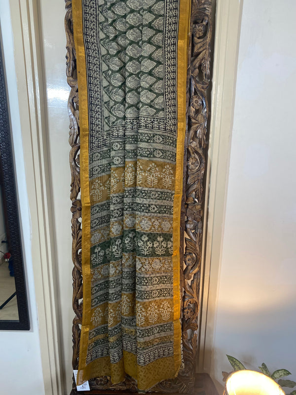 Phool collection- Mehendi Green Kota Doriya Saree
