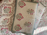 Floral Jaal Handblock Printed Bedcover