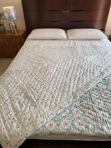 Blue Floral Reversible Quilt