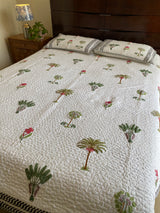Floral Handblock Printed Bedcover