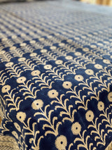 Indigo Handblock Printed Bedsheet (300 TC)