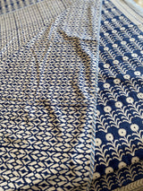 Indigo Handblock Print Reversible Dohar