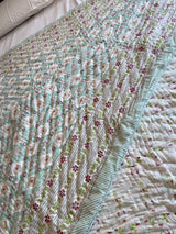 Blue Floral Reversible Quilt