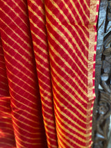 Phool collection- Shades of Red and Yellow Leheriya Kota Silk Saree