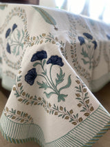 Neeli Buti Floral Handblock Printed Bedcover