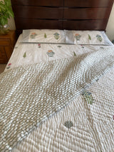 Cypress Leaf and Floral Reversible Quilt