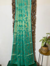 Phool collection- Sea Green Zari Weaving Kota Saree