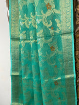 Phool collection- Sea Green Zari Weaving Kota Saree