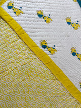 Giraffe Handblock print Reversible Quilt