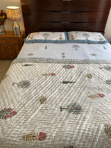 Multicolored Floral Reversible Quilt