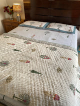 Multicolored Floral Reversible Quilt