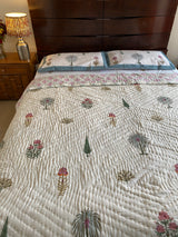 Multicolored Floral Reversible Quilt