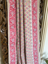 Sada bahar collection-  Light Brown and Pink Hand Block Print Saree