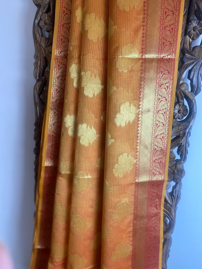 Phool collection-  Shades of Brown and Golden Kota saree