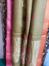 Phool collection- Golden Brown Kota silk saree