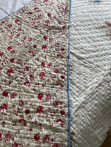 Red and Blue floral reversible quilt