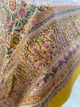 Brown and Mustard Handblock Printed Bedsheet