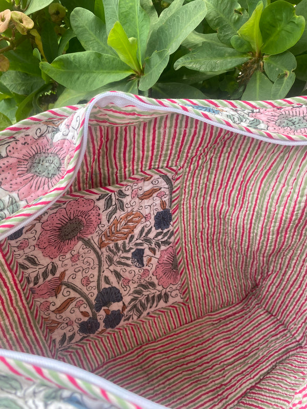 Multi-colored Floral Tote Bag