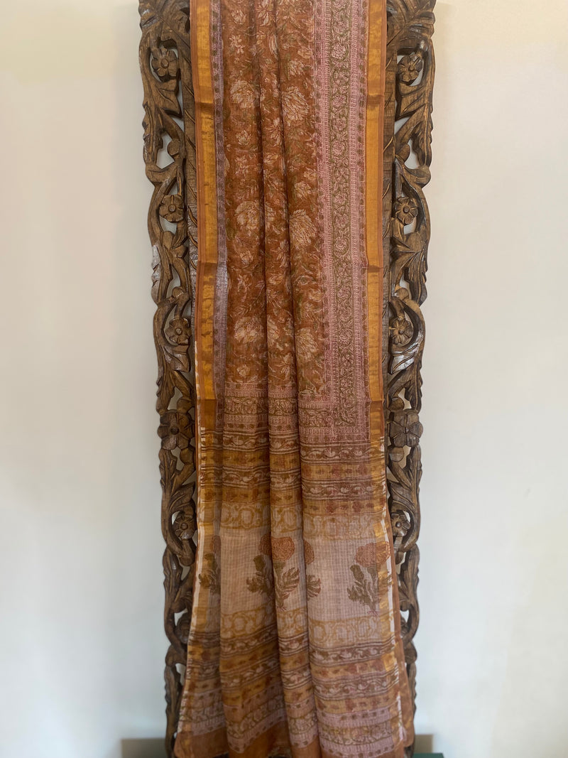 Phool collection- Shades of Brown Kota Doriya saree