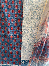 Gul-mohar collection- Blue and Red dress material