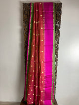 Gul-mohar collection-   Red and Rani chanderi silk saree