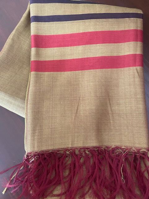 Golden lime handwoven silk dupatta