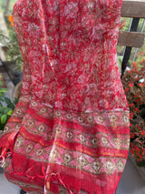 Phool collection-  Red Floral Kota Doriya Dupatta