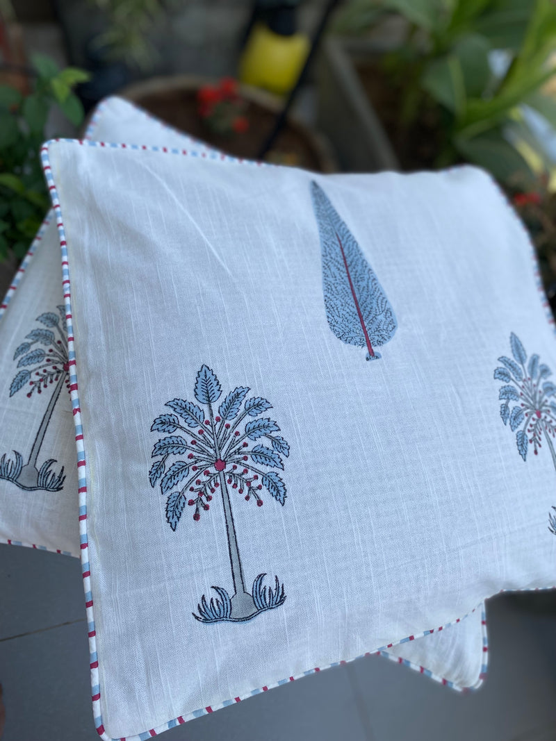 Cyprus Leaf and Palm Cushion Covers (Set of 2)